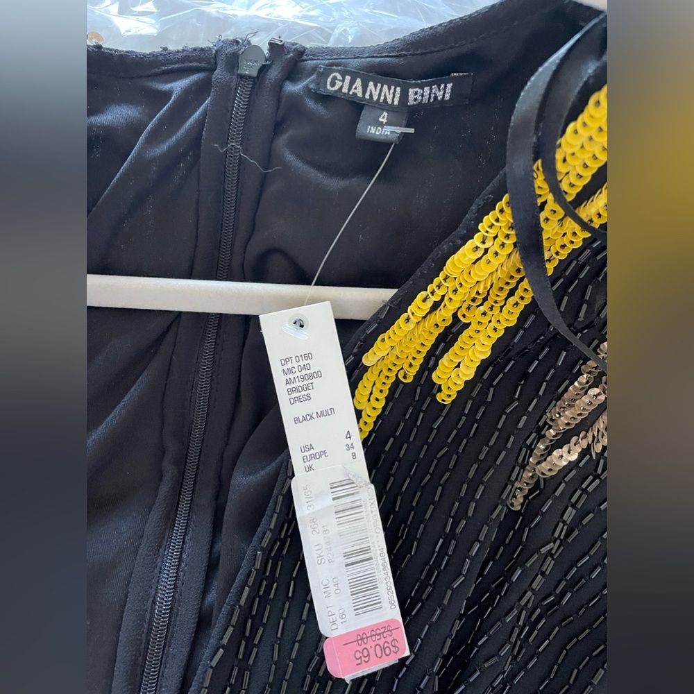 Gianni Bini Black and Gold Sequin Dress - Picture 3 of 5